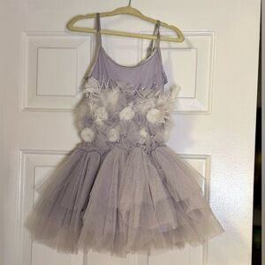Tutu du Monde Dusty Lavender Tutu with Feathers, Rosettes, Hand Beading, Sz. 2-3